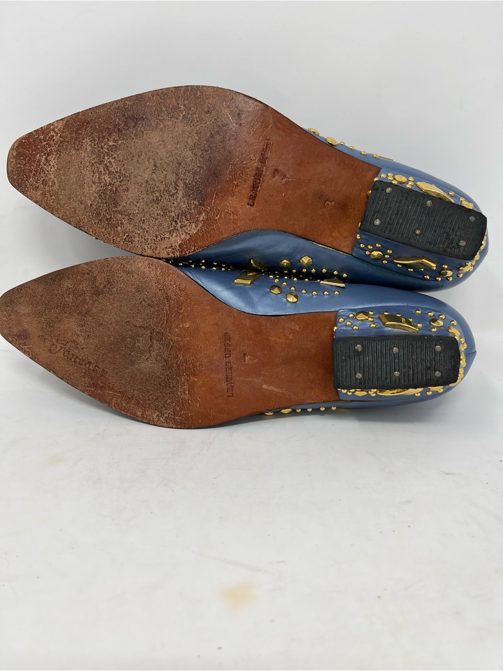 Vintage Fantasy Collection Gold studded point toe slip on shoe 7 - Picture 9 of 12